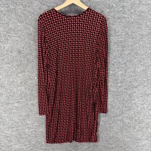 Tibi Dress Women M Medium Black Geometric Short Shift Zipper Long Sleeve Lined